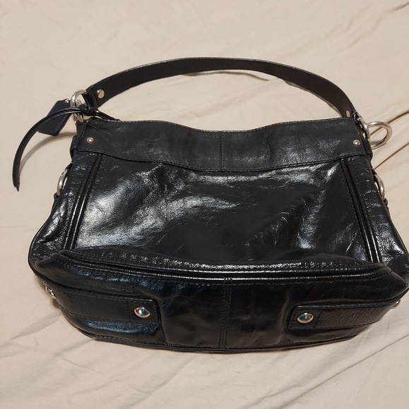 COACH BLACK GENUINE LEATHER BAG - Picture 7 of 7